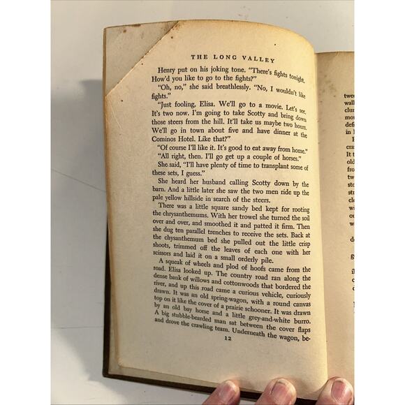 The Long Valley John Steinbeck 1938 Hardcover Book - Picture 9 of 13
